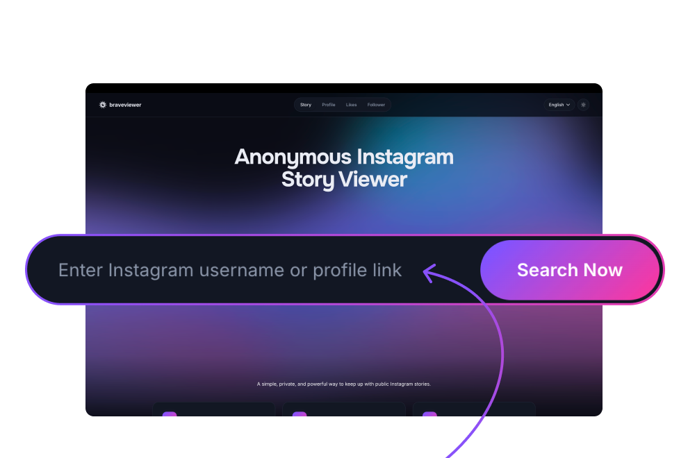 Paste username into Braveviewer search field